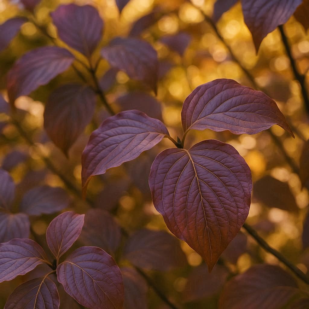dogwood tree leaves purple color